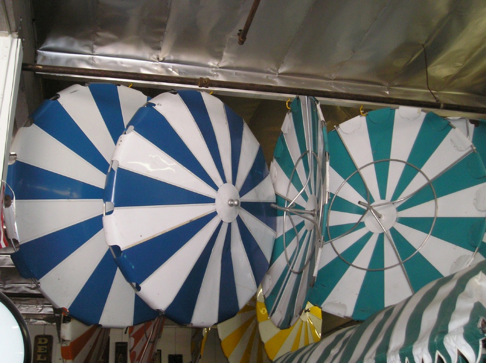 Metal Umbrellas in Picnic Tables